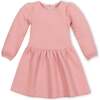 Long Sleeve Quilted Drop Waist Dress, Rose Quilted - Dresses - 1 - thumbnail