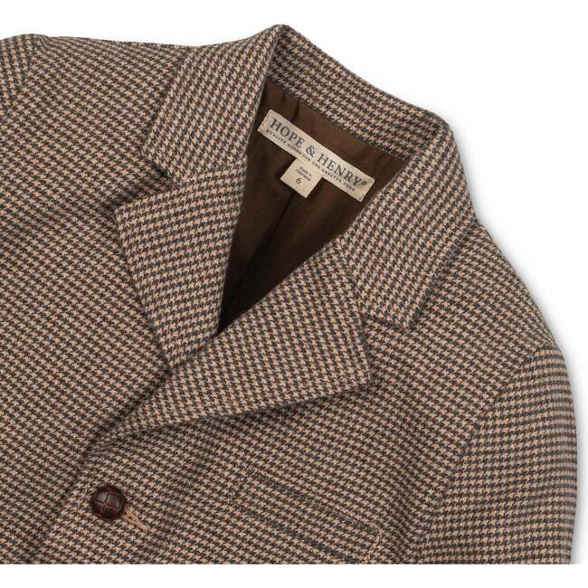 Organic Brushed Cotton Suit Jacket, Camel Houndstooth - Blazers & Sport Coats - 2