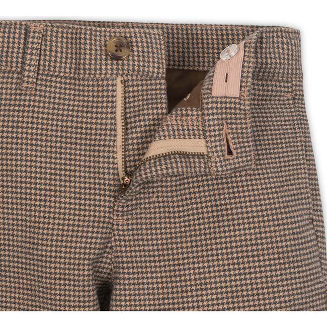 Organic Brushed Suit Pant, Camel Houndstooth - Suits & Separates - 2