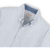 Organic Stretch Poplin Long Sleeve Button Down Shirt, Blue Ticking Stripe - Button Downs - 2