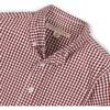 Organic Stretch Poplin Long Sleeve Button Down Shirt, Dark Red Check - Button Downs - 2