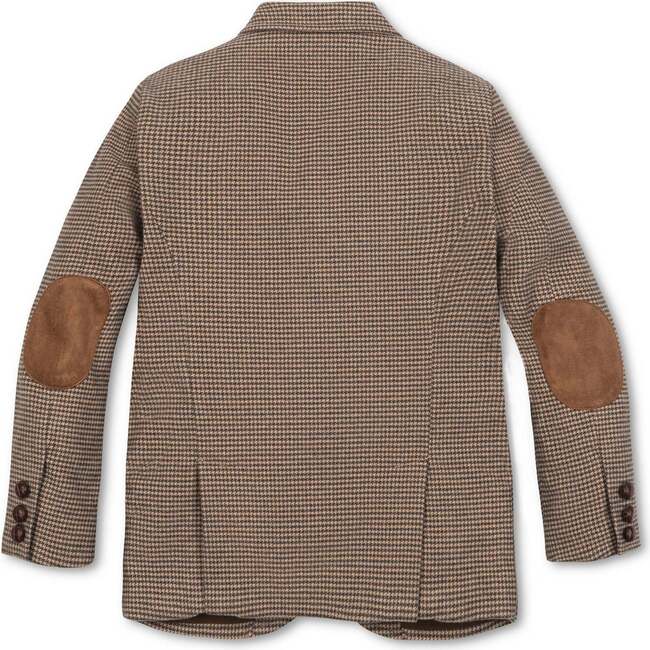 Organic Brushed Cotton Suit Jacket, Camel Houndstooth - Blazers & Sport Coats - 3