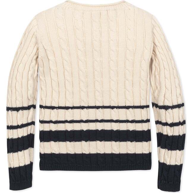 Organic Roll Neck Cable Sweater, Ivory Cable - Sweaters - 3