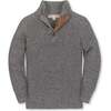 Organic Mock Neck Cardigan Stitch Sweater, Salt and Pepper - Sweaters - 1 - thumbnail