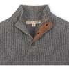 Organic Mock Neck Cardigan Stitch Sweater, Salt and Pepper - Sweaters - 2