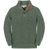 Organic Mock Neck Cardigan Stitch Sweater, Sage Fleck - Sweaters - 1 - thumbnail