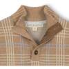 Organic Mock Neck Intarsia Sweater, Camel Heather Plaid Intarsia - Sweaters - 2