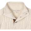 Organic Mock Neck Cable Sweater, Ivory Twist Cable - Sweaters - 2