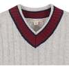 Organic Long Sleeve V-Neck Cricket Sweater, Light Gray Heather - Sweaters - 2