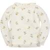 Organic Long Sleeve Ruffle Collar Top, Harvest Floral - Blouses - 1 - thumbnail