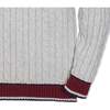 Organic Long Sleeve V-Neck Cricket Sweater, Light Gray Heather - Sweaters - 3