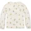 Organic Long Sleeve Ruffle Collar Top, Harvest Floral - Blouses - 3