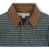 Organic Long Sleeve Jersey Polo with Cord Collar, Harvest Stripe - Polo Shirts - 2