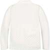 Organic Long Sleeve Mock Neck Knit Top, Soft White Pindot - T-Shirts - 3