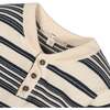 Organic Long Sleeve Henley Pullover Sweater with Elbow Patches, Ivory Purl Stripe - Sweaters - 2