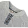 Organic Long Sleeve Henley Pullover Sweater with Elbow Patches, Gray Heather - Sweaters - 2