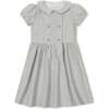 Organic Double Breasted Flannel Dress with Collar, Gray Heather Flannel - Dresses - 1 - thumbnail