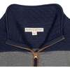 Organic Long Sleeve French Terry Half-Zip Pullover, Navy and Dark Gray Heather - Sweatshirts - 2
