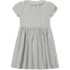 Organic Double Breasted Flannel Dress with Collar, Gray Heather Flannel - Dresses - 2