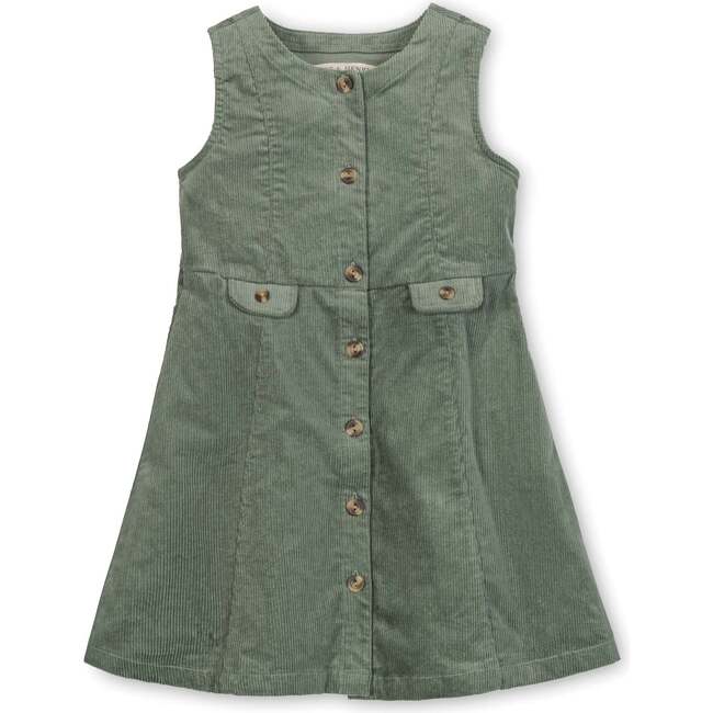 Organic Corduroy Button Front Jumper, Sage