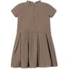 Organic Ruffle Collar Pintuck Drop Waist Dress, Camel Houndstooth - Dresses - 2