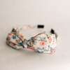 Three Little Bows Headband, Peony & Bluebell Pink blossoms - Headbands - 1 - thumbnail