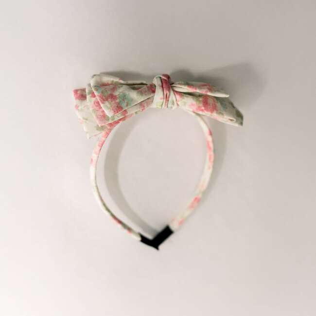 Three Little Bows Headband, Pink Blossoms - Headbands - 3