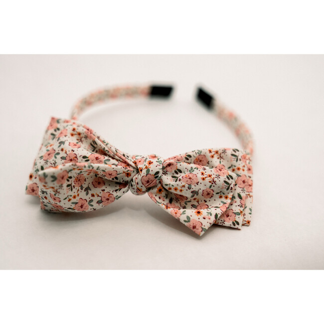 Three Little Bows Headband, Coquelicot