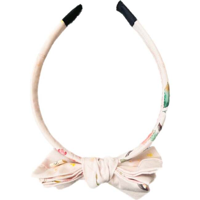 Three Little Bows Headband, Blossom Song Watercolor Camelia - Headbands - 2