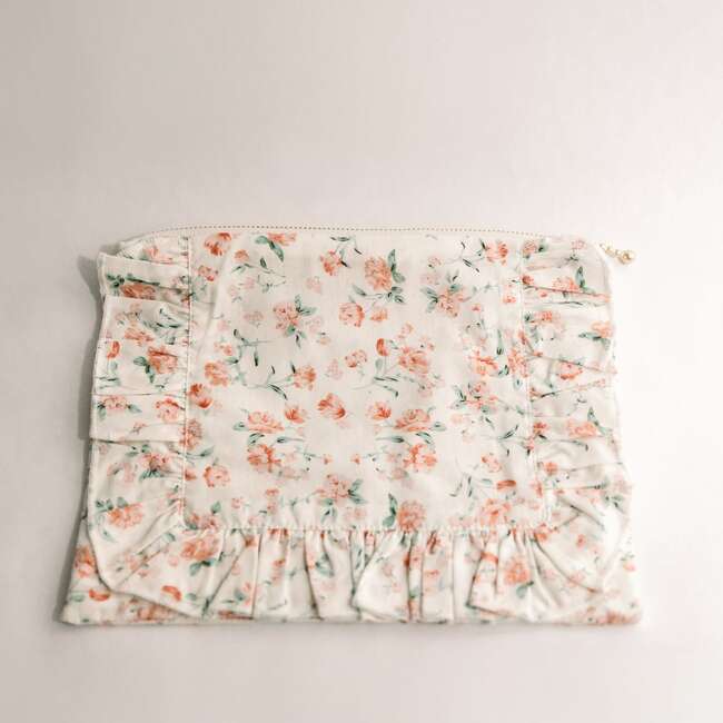 Sorrento Bloom Timeless Floral Ruffle Zipper Pouch
