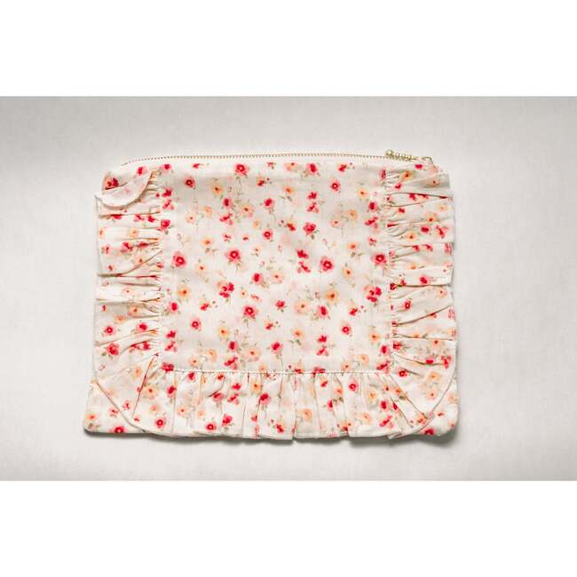Sunset Petal Timeless Floral Ruffle Zipper Pouch - Bags - 2