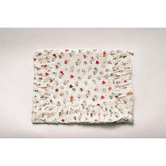 Petite Bouquet Timeless Floral Ruffle Zipper Pouch - Bags - 2