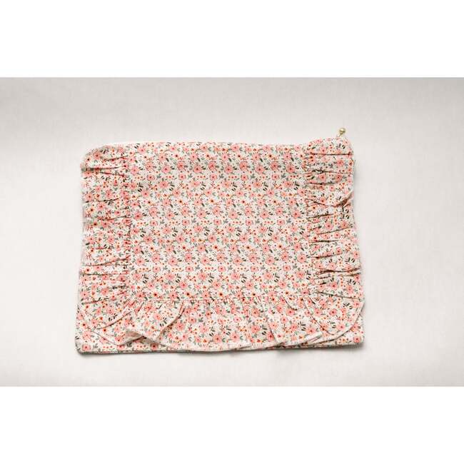 Rosebud Scatter Timeless Floral Ruffle Zipper Pouch - Bags - 3