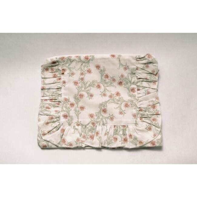 Lilac Vine Scroll Timeless Floral Ruffle Zipper Pouch
