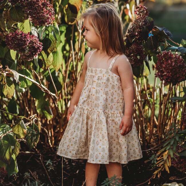 Hikari Pintuck Dress, Golden Blossom