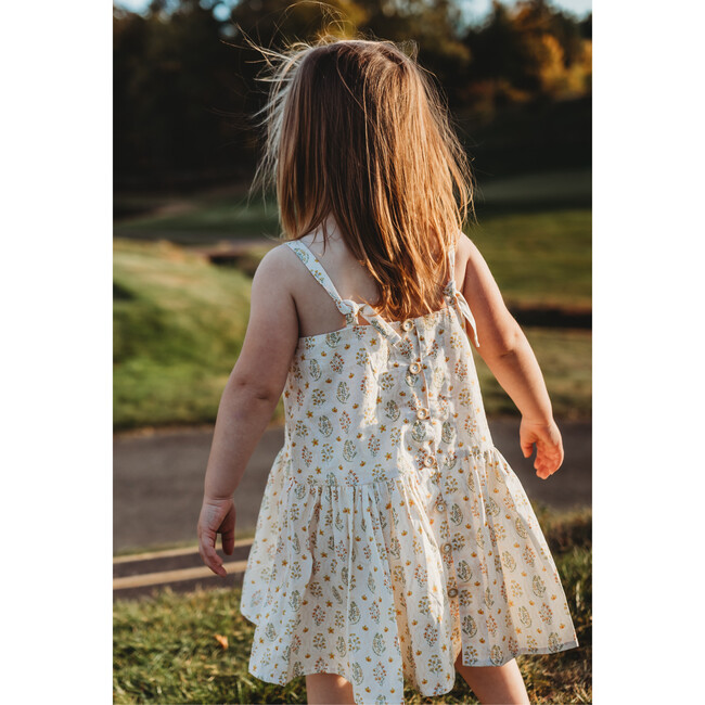 Hikari Pintuck Dress, Golden Blossom - Dresses - 3