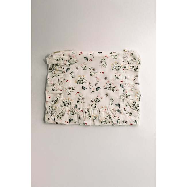 Butterfly Glade Timeless Floral Ruffle Zipper Pouch