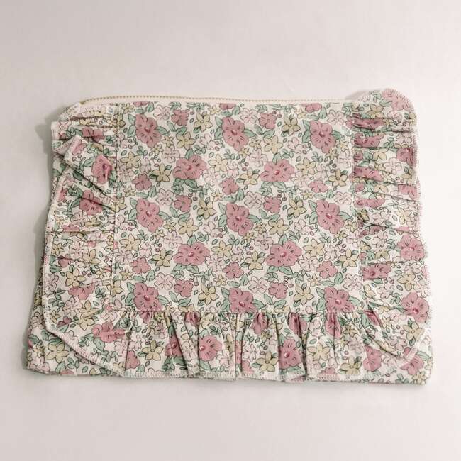 Betsy Ann Timeless Floral Ruffle Zipper Pouch