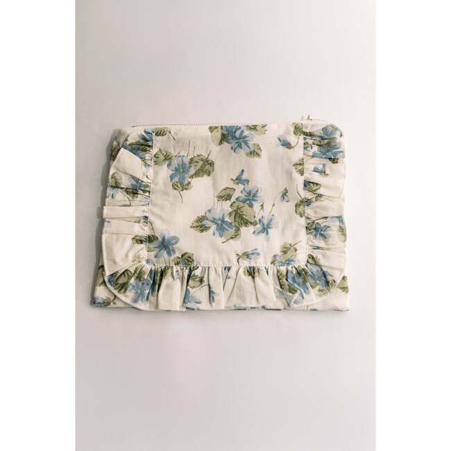 Cornflower Lane Timeless Floral Ruffle Zipper Pouch