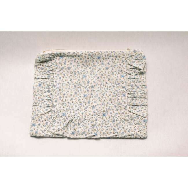 Bluebell Charm Timeless Floral Ruffle Zipper Pouch - Bags - 2