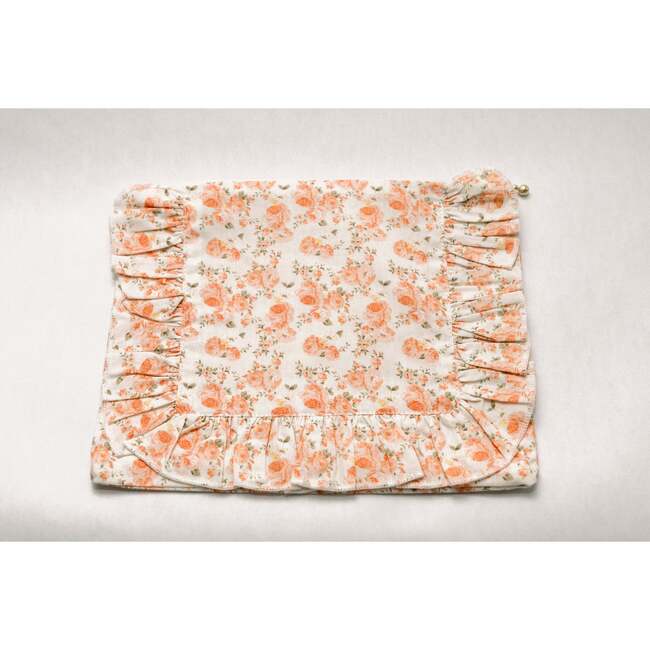 Coral Petal Blooms Timeless Floral Ruffle Zipper Pouch - Bags - 2