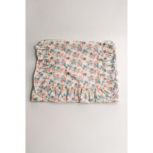 April Posies Timeless Floral Ruffle Zipper Pouch