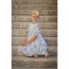 Aoki 3/4 Sleeve Dress, Blue Toile - Dresses - 1 - thumbnail