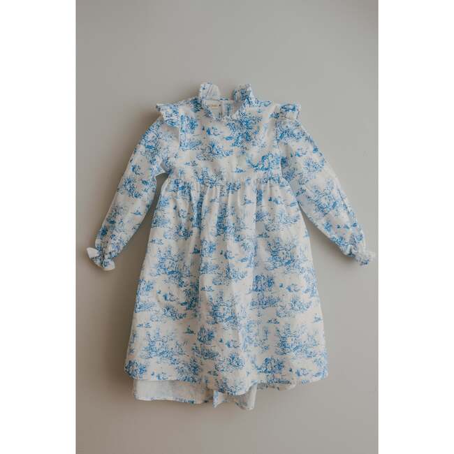 Aoki Long Sleeve Dress, Blue Toile