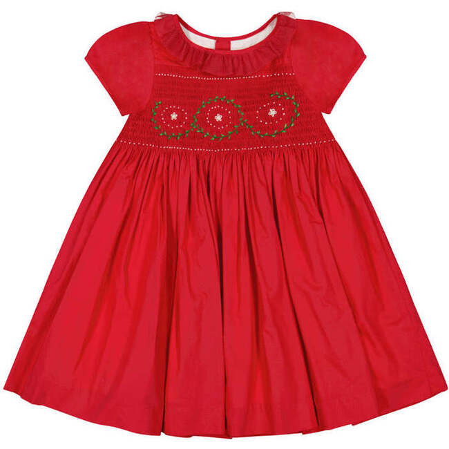 Sofia Red Smocked Dress