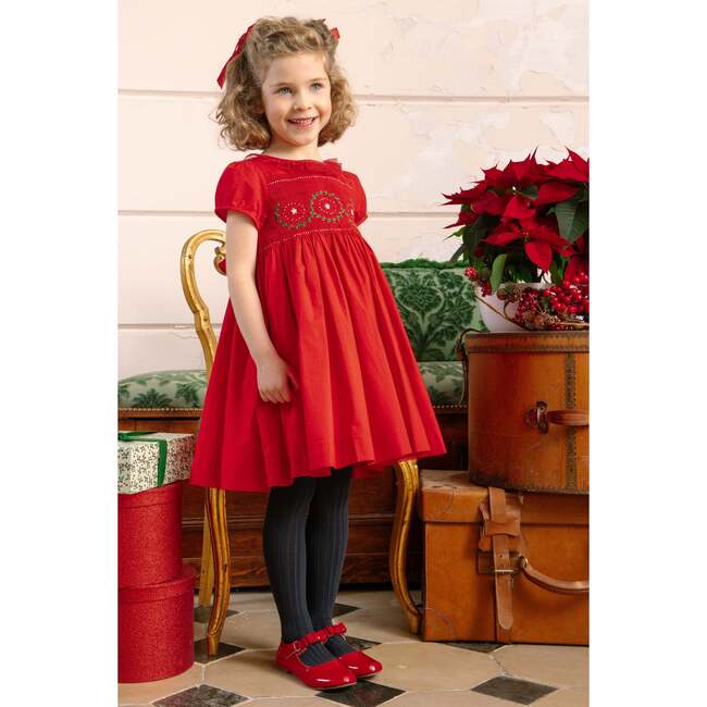 Sofia Red Smocked Dress - Dresses - 2