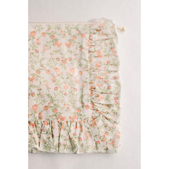 Apricot Meadow Timeless Floral Ruffle Zipper Pouch Lilac Vine Scroll - Bags - 3