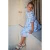 Aoki 3/4 Sleeve Dress, Blue Toile - Dresses - 2