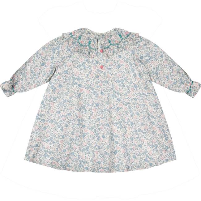 Yse Blue Floral Long Sleeve Bishop Dress - Dresses - 2
