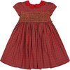 Marguerite Red Tartan Smocked Dress - Dresses - 1 - thumbnail
